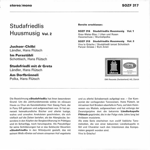 Occ. EP Vinyl: Studafriedlis Huusmusig Vol. 2 - Juchser-Chilbi u.a.