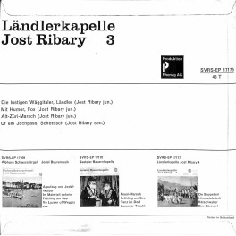 Occ. EP Vinyl: Ländlerkapelle Jost Ribary 3 