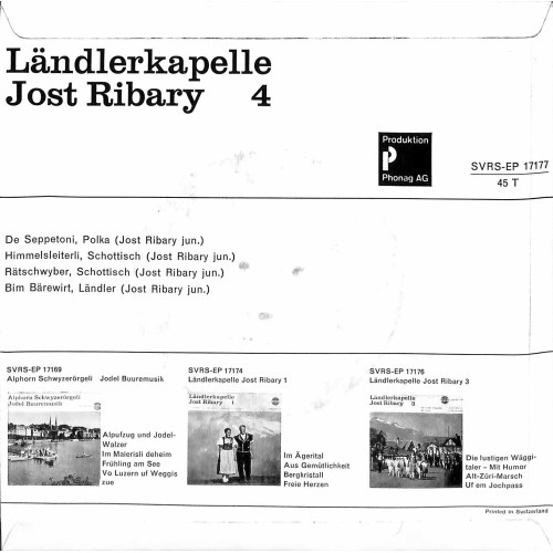 Occ. EP Vinyl: Ländlerkapelle Jost Ribary 4