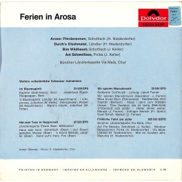 Occ. EP Vinyl: Bündner Ländlerkapelle Via Mala, Chur - Ferien in Arosa