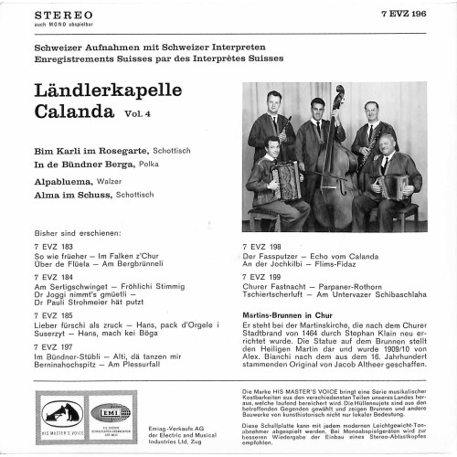 Occ. EP Vinyl:  Ländlerkapelle Calanda Vol. 4