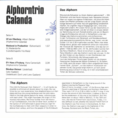 Occ. EP Vinyl: Alphorntrio Calanda - Uf em Oberberg