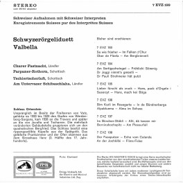 Occ. EP Vinyl: Schwyzerörgeliduett Valbella - Churer Fastnacht