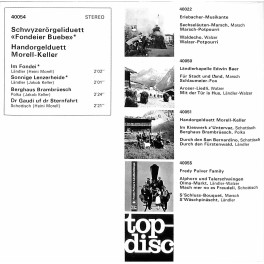 Occ. EP Vinyl: Schwyzerörgeliduett Fondeier Buebe mit Morell-Keller - Im Fondei