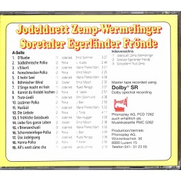 Jodelduett Zemp-Wermelinger & Soretaler Egerländer Frönde - gmüetlich si Jodelduett Zemp-Wermelinger & Soretaler Egerländer Frönde - gmüetlich si