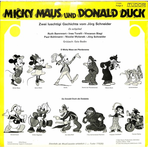 CD + LP:  Micky Maus und Donald Duck No. 3 - Dialekt von Jörg Schneider - Ruth Bannwart, Ines Torelli, Paul Bühlmann, Jörg Schneider