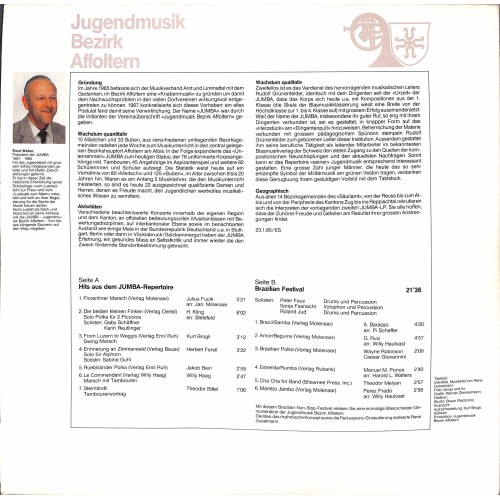 CD-Kopie von Vinyl: Jugendmusik Bezirk Affoltern - Dir. Rudolf Grünenfelder  - 1985