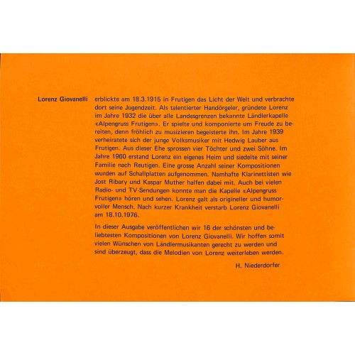 Noten: für Klarinette und Akkordeon - 16 beliebteste Kompositionen von Lorenz Giovanelli