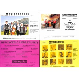 Sparpaket No. 3 Noten: 4 Notenbüchlein mit 77 beliebten Bündner-Kompositionen (zweistimmig)