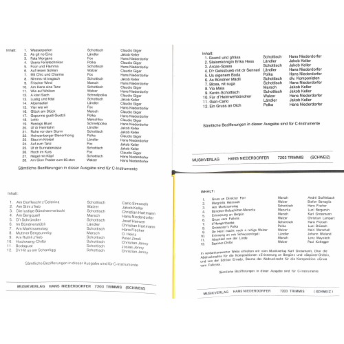 Sparpaket No. 3 Noten: 4 Notenbüchlein mit 77 beliebten Bündner-Kompositionen (zweistimmig)
