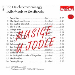 Occ. CD musige u jodle, Trio Oesch, Jodlerfründe vo Stauffenalp