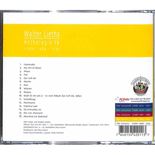 CD Anthologie Teil IV - Walter Lietha (mit neuen Liedern) - 1984 - 1995