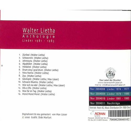 CD Anthologie 1981-83 - Walter Lietha