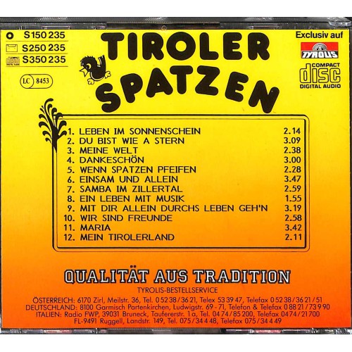Occ. CD Tiroler Spatzen - Leben im Sonnenschein