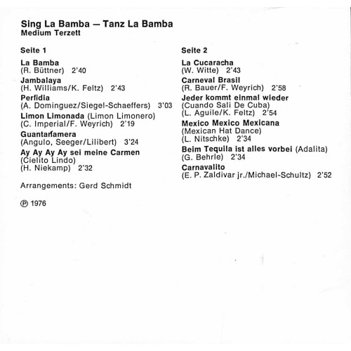 CD-Kopie von MC: Sing la Bamba - Tanz la Bamba mit dem Medium Terzett