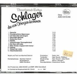 Occ. CD Thurland-Echo - Schlager, die von Herzen kommen Occ. CD Thurland-Echo - Schlager, die von Herzen kommen