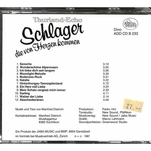Occ. CD Thurland-Echo - Schlager, die von Herzen kommen