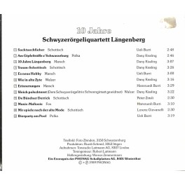 CD 10 Jahre Schwyzerögeli-Quartett Längenberg
