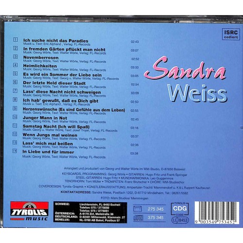 Occ. CD Sandra Weiss - Ich suche nicht das Paradies