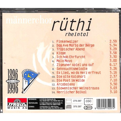 Occ. CD Männerchor Rüthi Reintal - 1896-1996