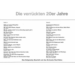 LP + CD: Golgowsky Quartett und das Orchester Rudi Bohn - Die verrückten 20er Jahre