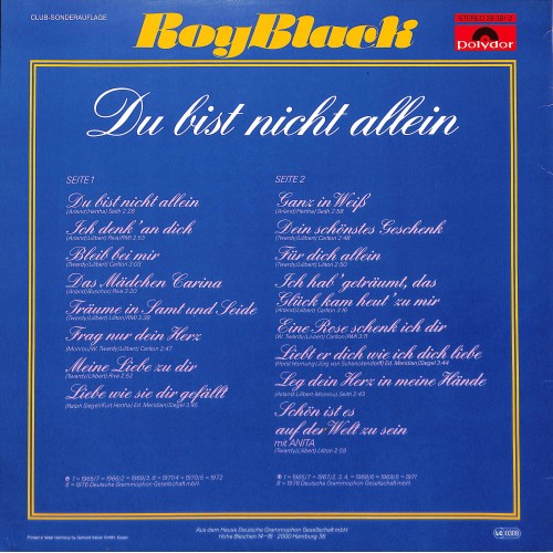 LP + CD: Roy Black - Du bist nicht allein