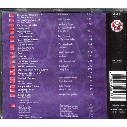 CD Circus Parade - Zirkusmelodien von Reto Parolari & Orchester