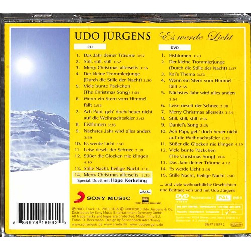 DVD Udo Jürgens Es werde Licht, Meine Winter- und Weihnachtslieder