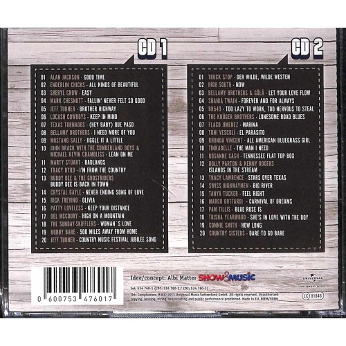 CD Country Music Festival - mit Jeff Turner, Enderlin Chicks, Toni Vescoli u.v.a.  Doppel-CD