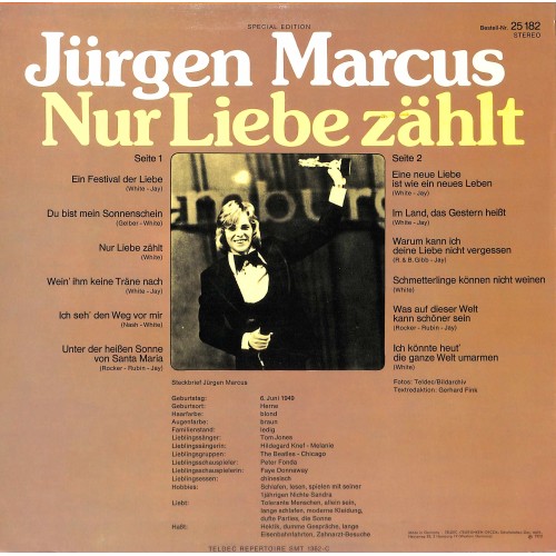 LP + CD: Jürgen Marcus - Nur die Liebe zählt