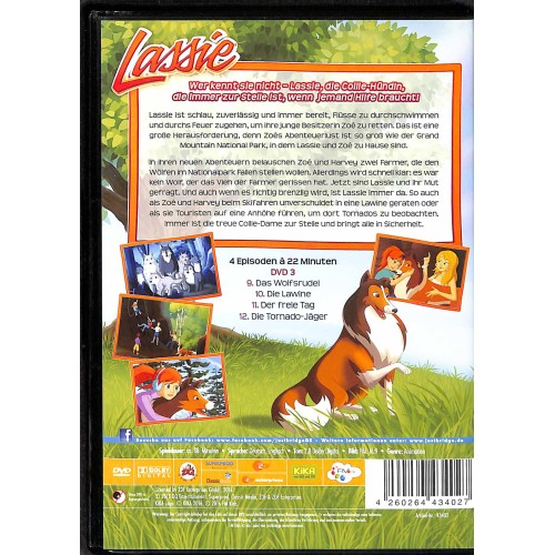 DVD Lassie Trickfilm Teil 3 + 4 - 8 Episoden auf 2 DVD's  ZDF KiKa