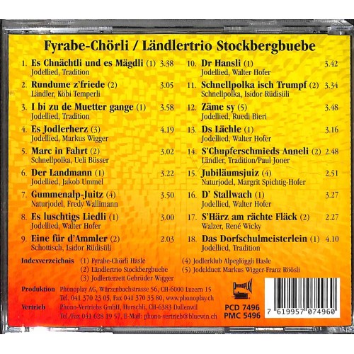 CD-Kopie: Fyrabe-Chörli - Ländlertrio Stockbergbuebe