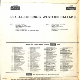 CD + LP: Rex Allen sings Western Ballads - 1967