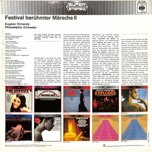 LP + CD: Eugene Ormandy Philadelphia Orchester - Festival berühmter Märsche II