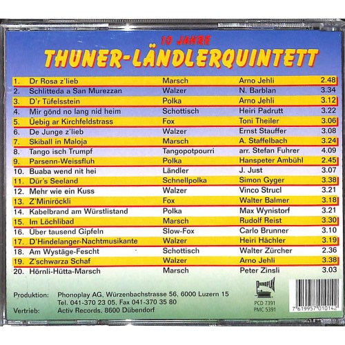 CD 10 Jahre - am Thunersee - Thuner-Ländlerquintett
