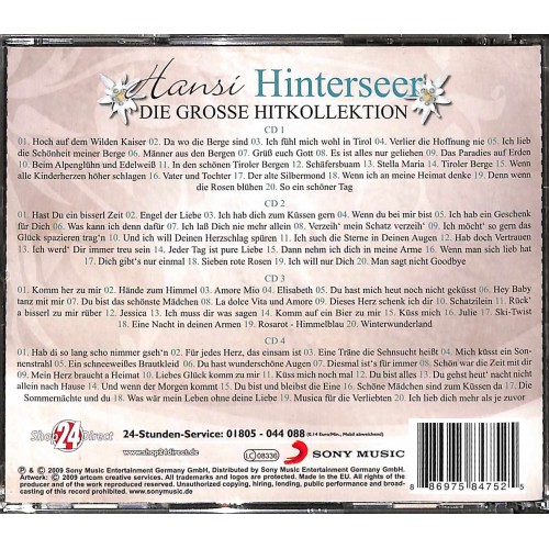 CD Hansi Hinterseer - Die grosse Hitkollektion - 4 CD-Box