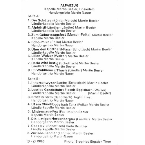 CD-Kopie von MC: Handorgeltrio Martin Nauer, Ländlerkapelle Martin Beeler - Alpabzug