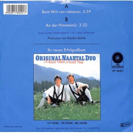 Single Vinyl: Original Naabtal Duo - Beim Wirt von nebenan - An der Himmelstür Single Vinyl: Original Naabtal Duo - Beim Wirt von nebenan - An der Himmelstür