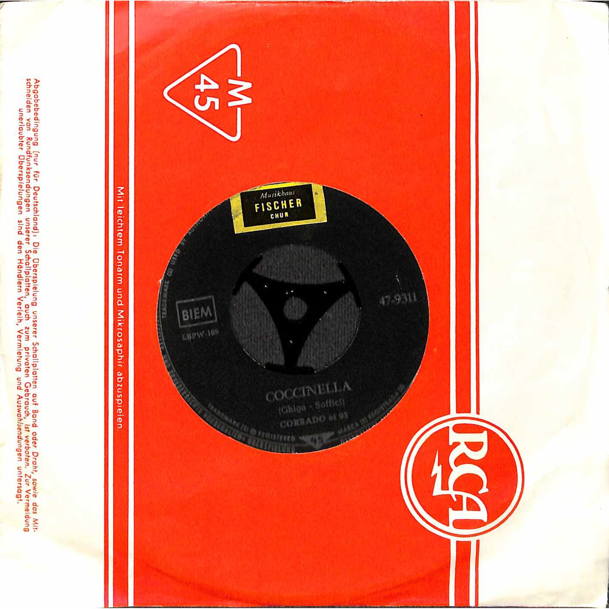 Single Vinyl: Corrado et 93 - Coccinella, Pinocchio (Lettera A) Single Vinyl: Corrado et 93 - Coccinella, Pinocchio (Lettera A)