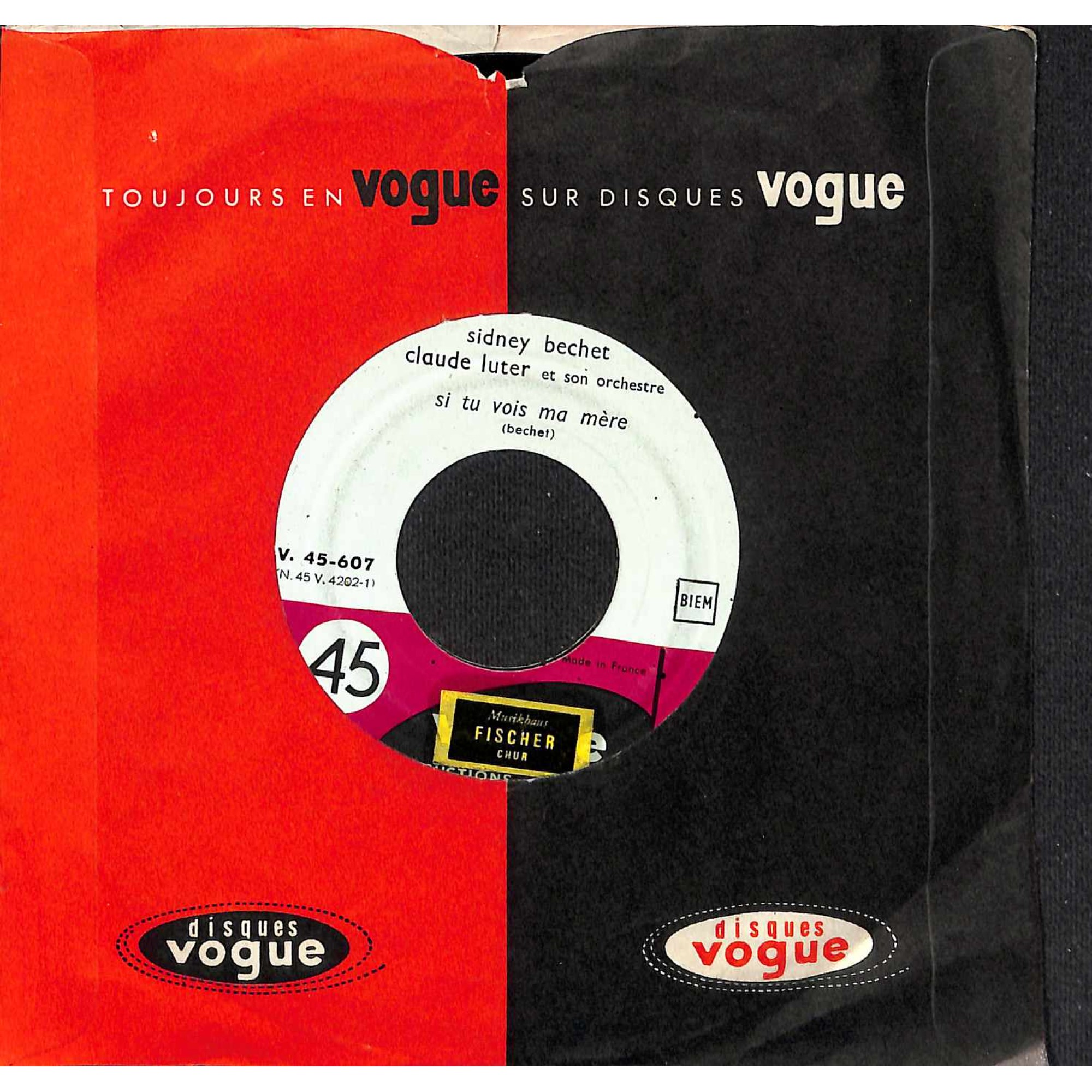 Single Vinyl: Sidney Bechet Claude Luter et son Orch. - kSie tu vois ma mère, nous deux Single Vinyl: Sidney Bechet Claude Luter et son Orch. - kSie tu vois ma mère, nous deux
