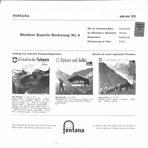 Single EP: Bündner-Kapelle Hochwang - Mit der Gotschna-Bahn  u.a.