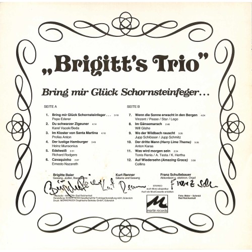 CD: Brigitt's Trio - Bring mir Glück Schornsteinfeger...