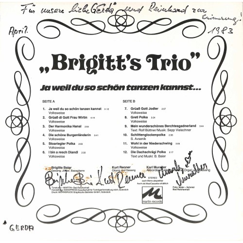 CD: Brigitt's Trio - Ja weil du so schön tanzen kannst....