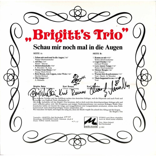 CD: Brigitt's Trio - Schau mir noch mal in die Augen