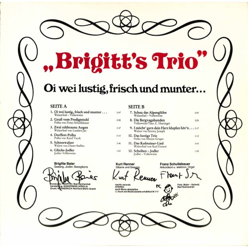 CD: Brigitt's Trio - Oi wei lustig, frisch und munter