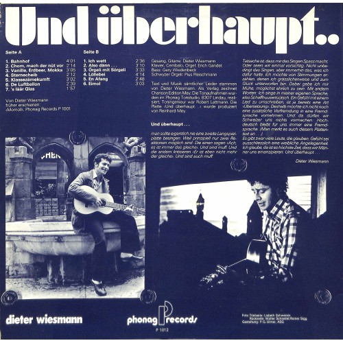 CD-Kopie von Vinyl: Dieter Wiesmann - Und überhaupt.. - 1975