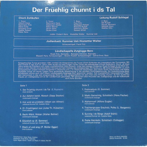 CD-Kopie von Vinyl: Chörli Zollkofen - Der Früehlig chunnt i ds Tal