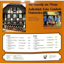 CD-Kopie von Vinyl: Jodlerklub Echo Grauholz Mattstetten - Am Sunntig am Morge