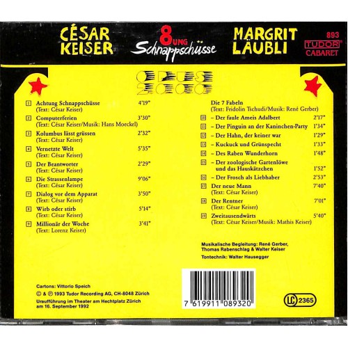 CD César Keiser Margrit Läubli - 8ung Schnappschüsse