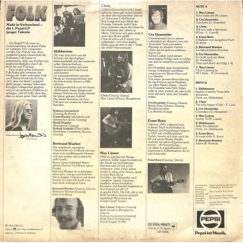 CD-Kopie von Vinyl: FOLK - Ernst Born, Urs Hostettler, Max Lässer, Skibbereen, Bertrand Weber - 1975